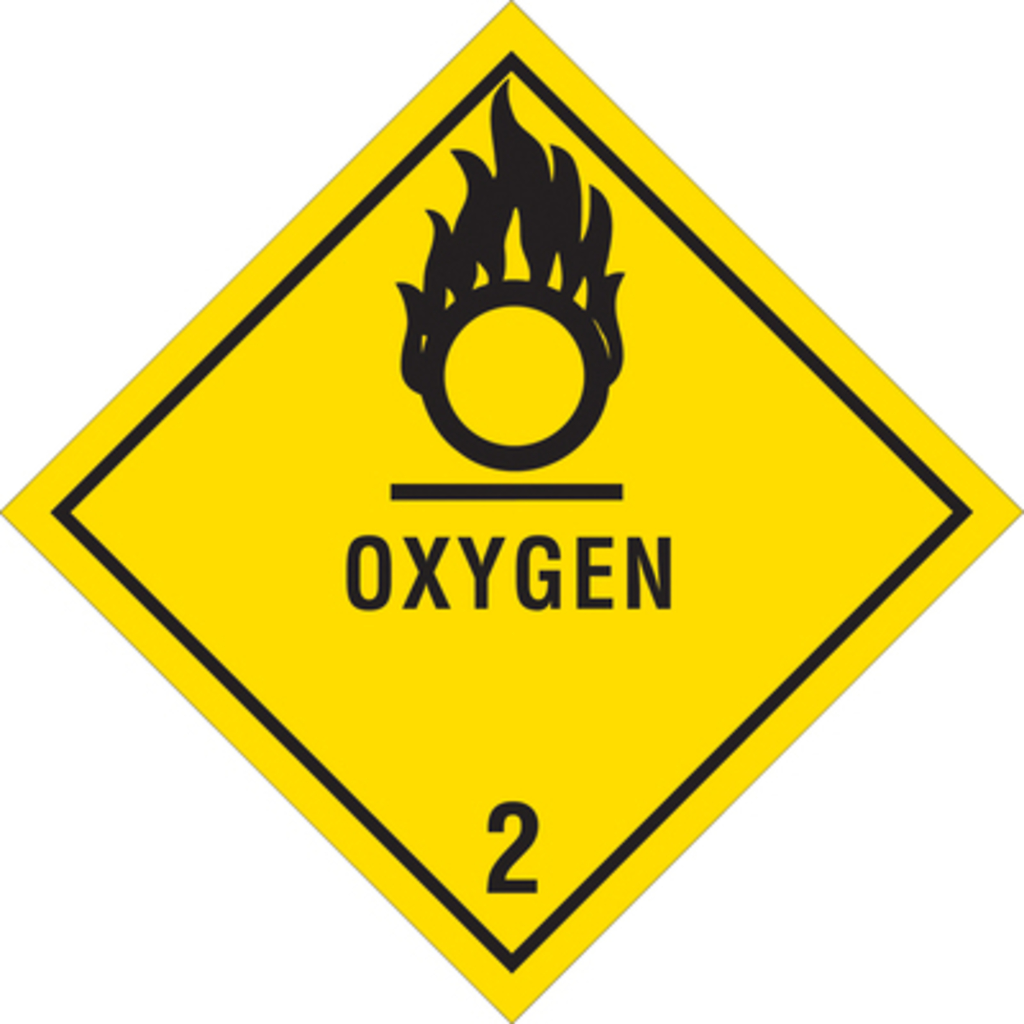 4 x 4in. - "Oxyg - 2in. Label 500/CS, Model# DL5080